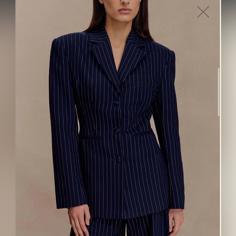 Navy Pinstripe Women's Blazer bellamy